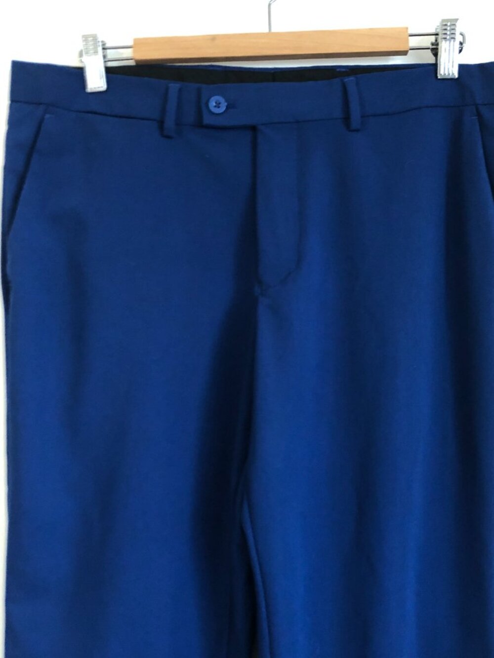 Alberto Cardinali 34x30 Men's Flat Front Dress pants Trousers Royal Blue